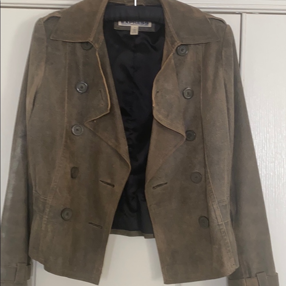 Express Leather Precision Fit Bomber Jacket